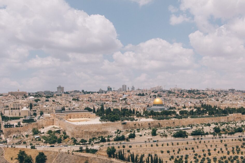Aerial photography of Jerusalem.