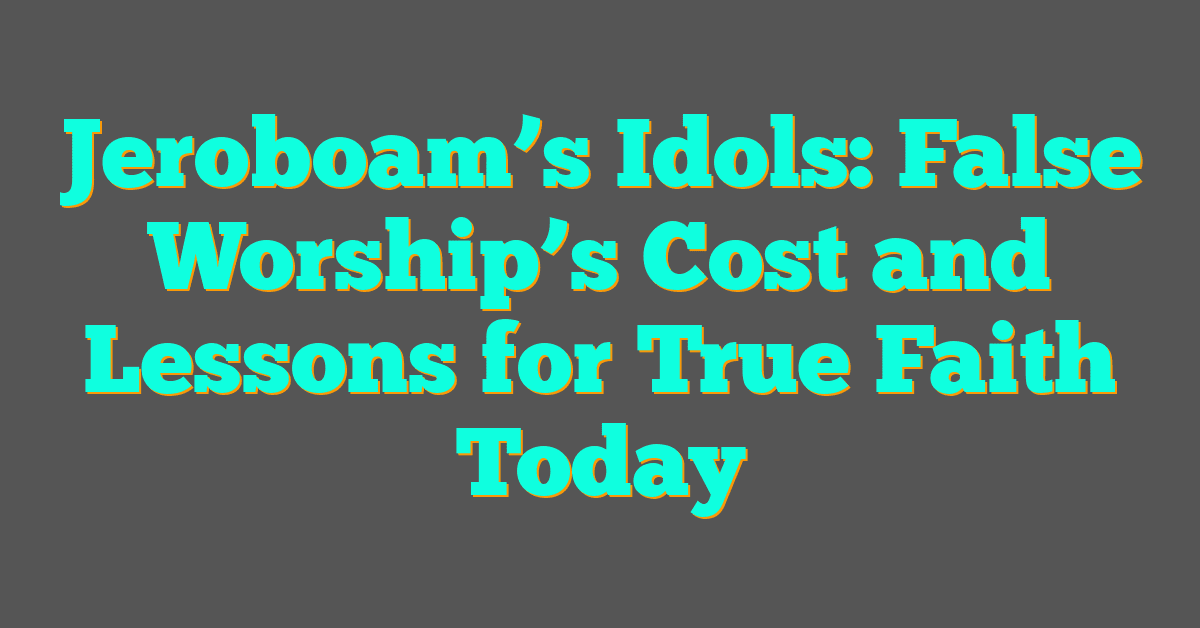 Jeroboam’s Idols: False Worship’s Cost and Lessons for True Faith Today