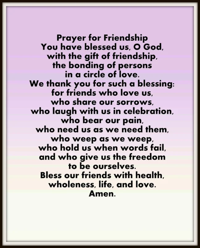 a prayer about friendship