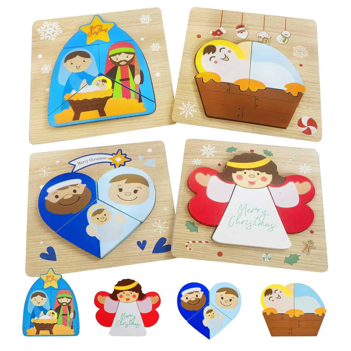 Cherislpy Christmas Manger Wooden Puzzles