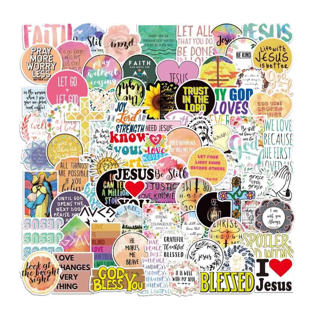 100pcs Jesus Christian Stickers