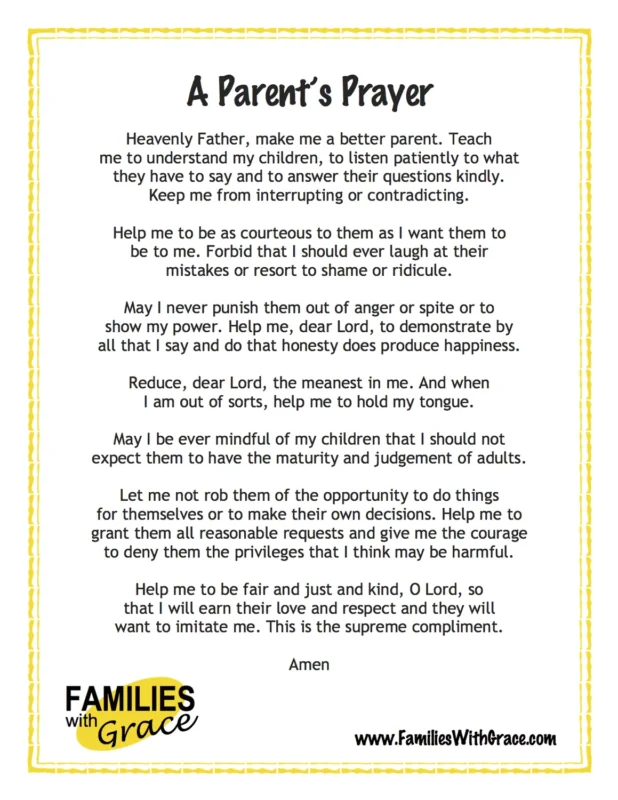 prayer about parents