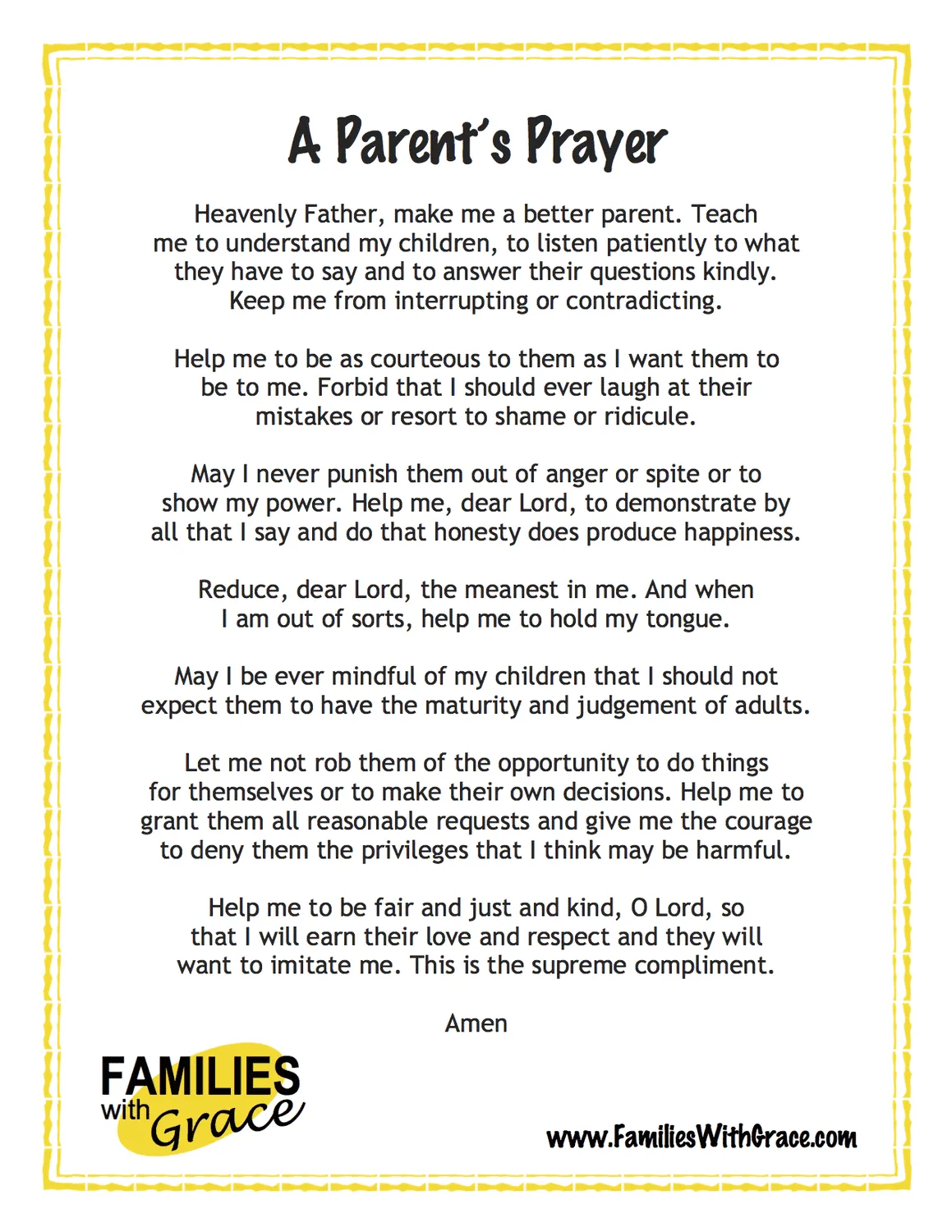 prayer about parents