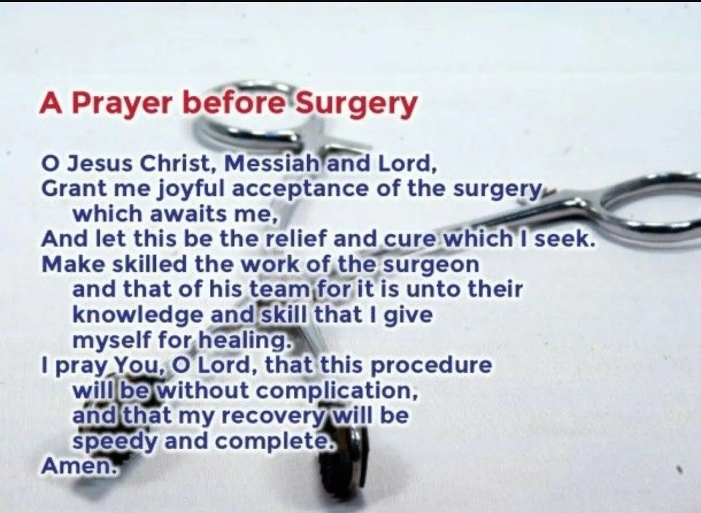 prayer for successful surgery and recovery