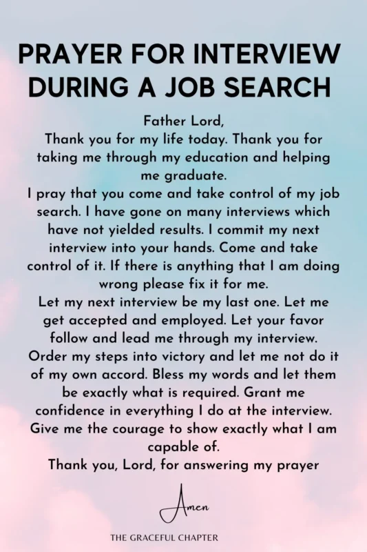 prayer for job interview