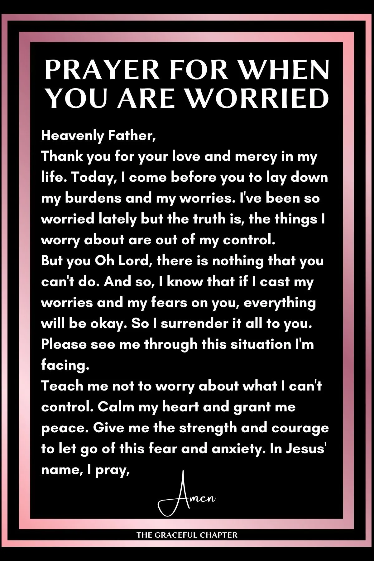 prayer for worries