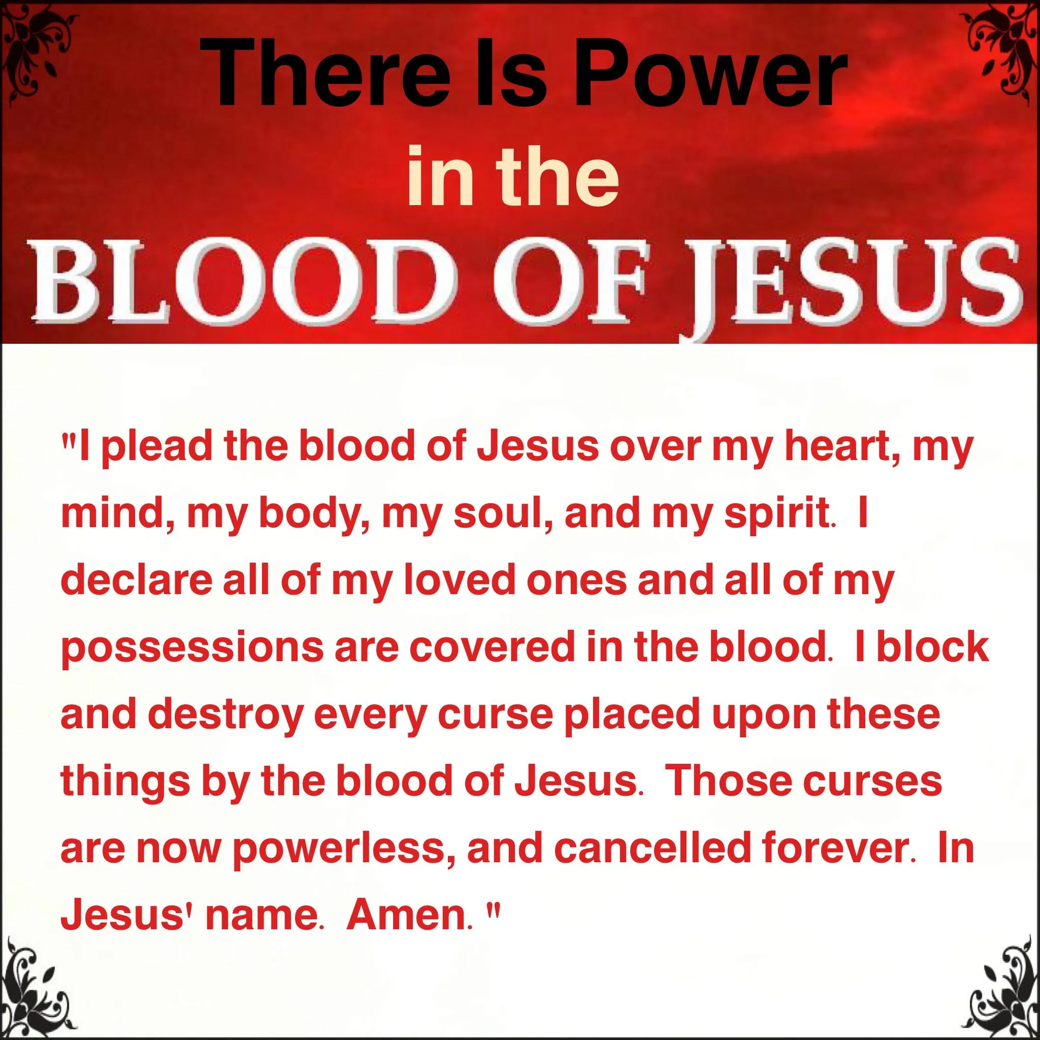 praying by the blood of jesus