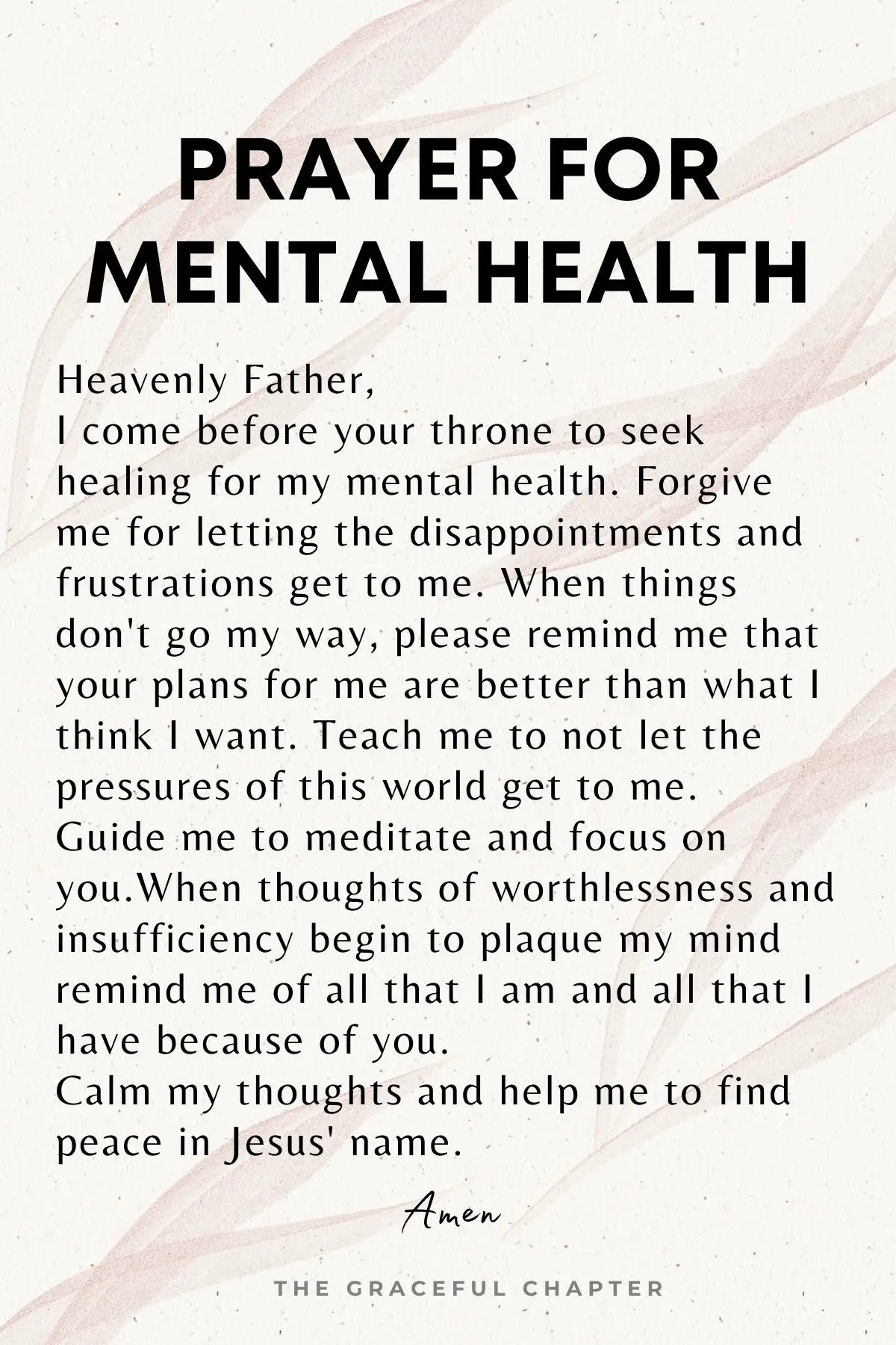 praying for mental health