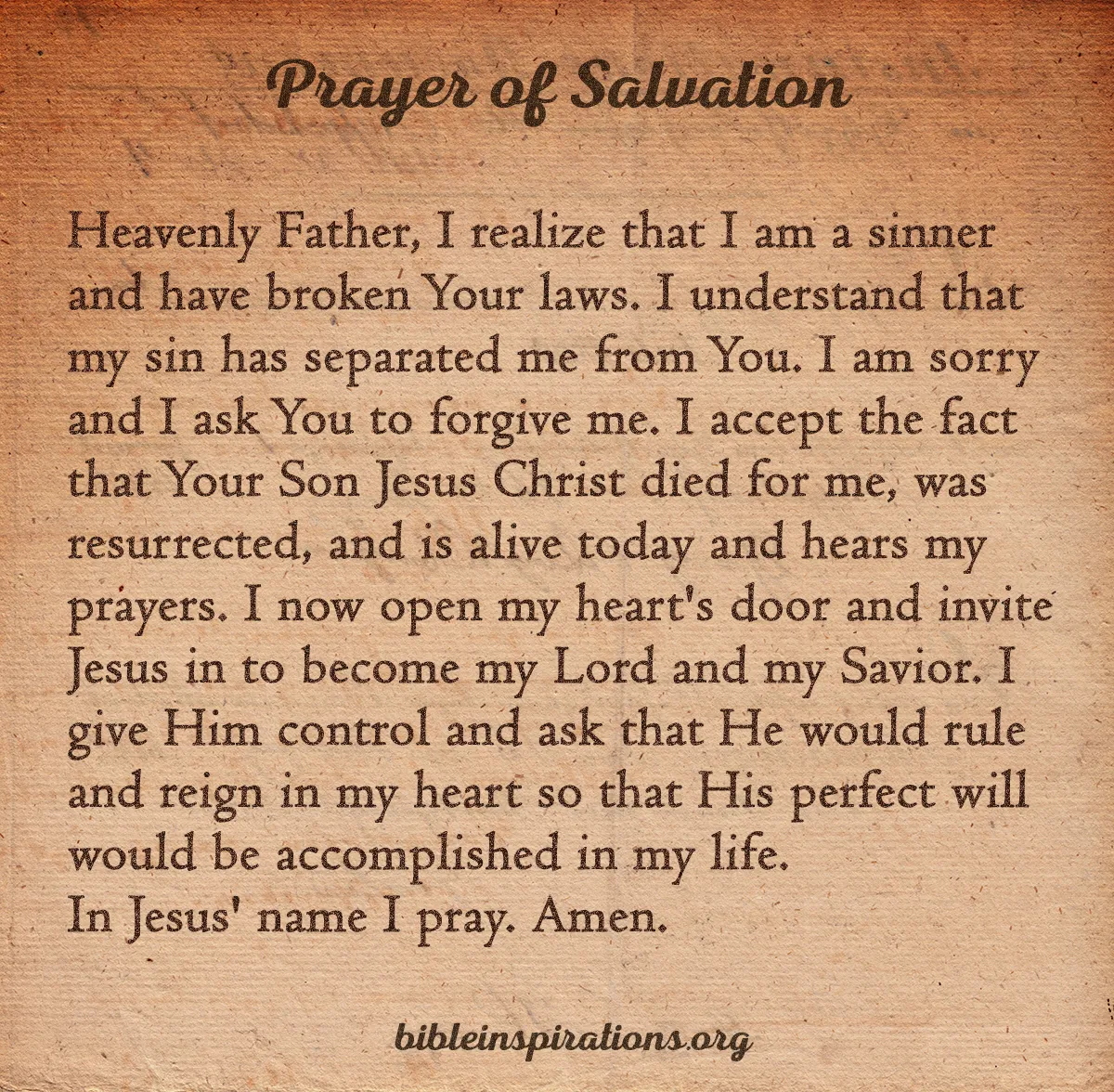 praying for salvation