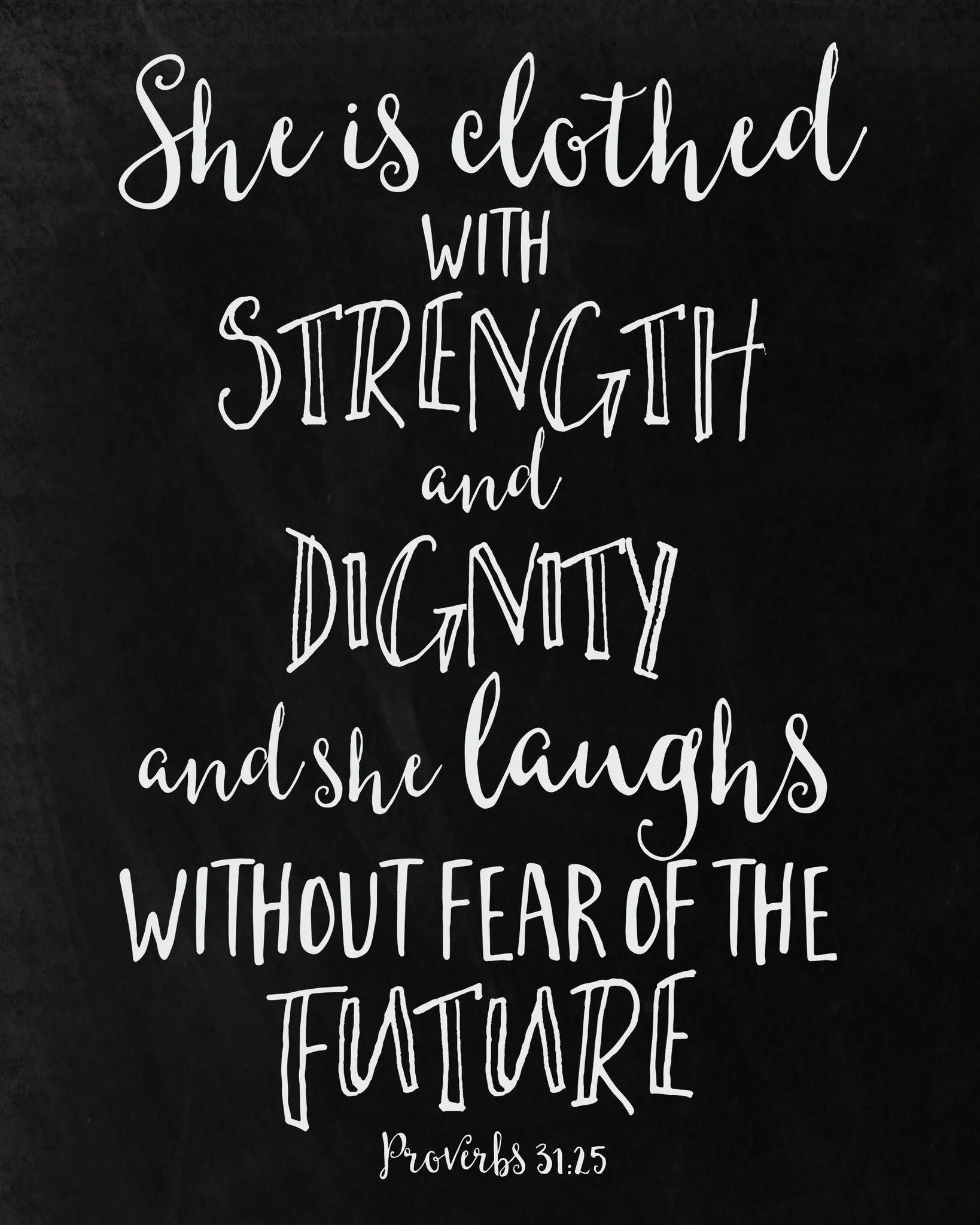 she is clothed with strength and dignity