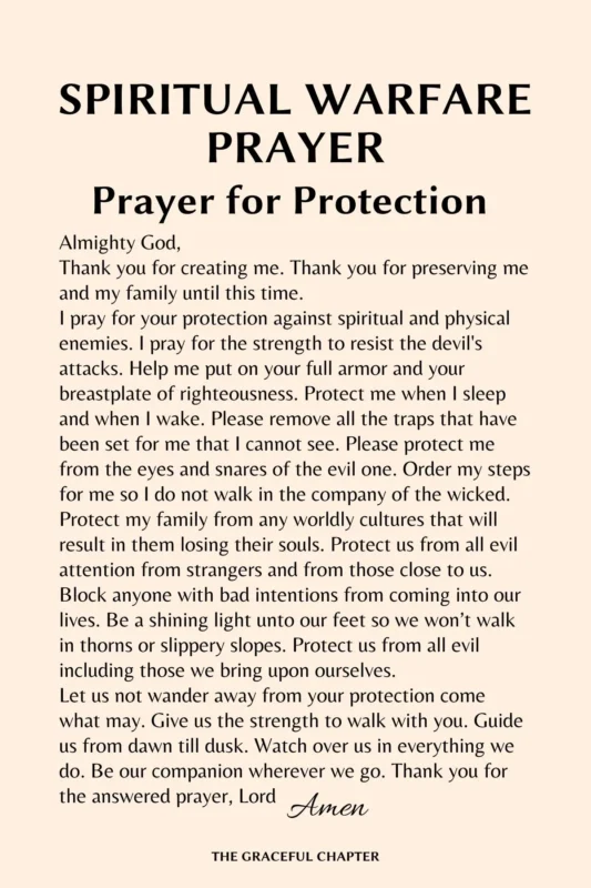 spiritual warfare prayers